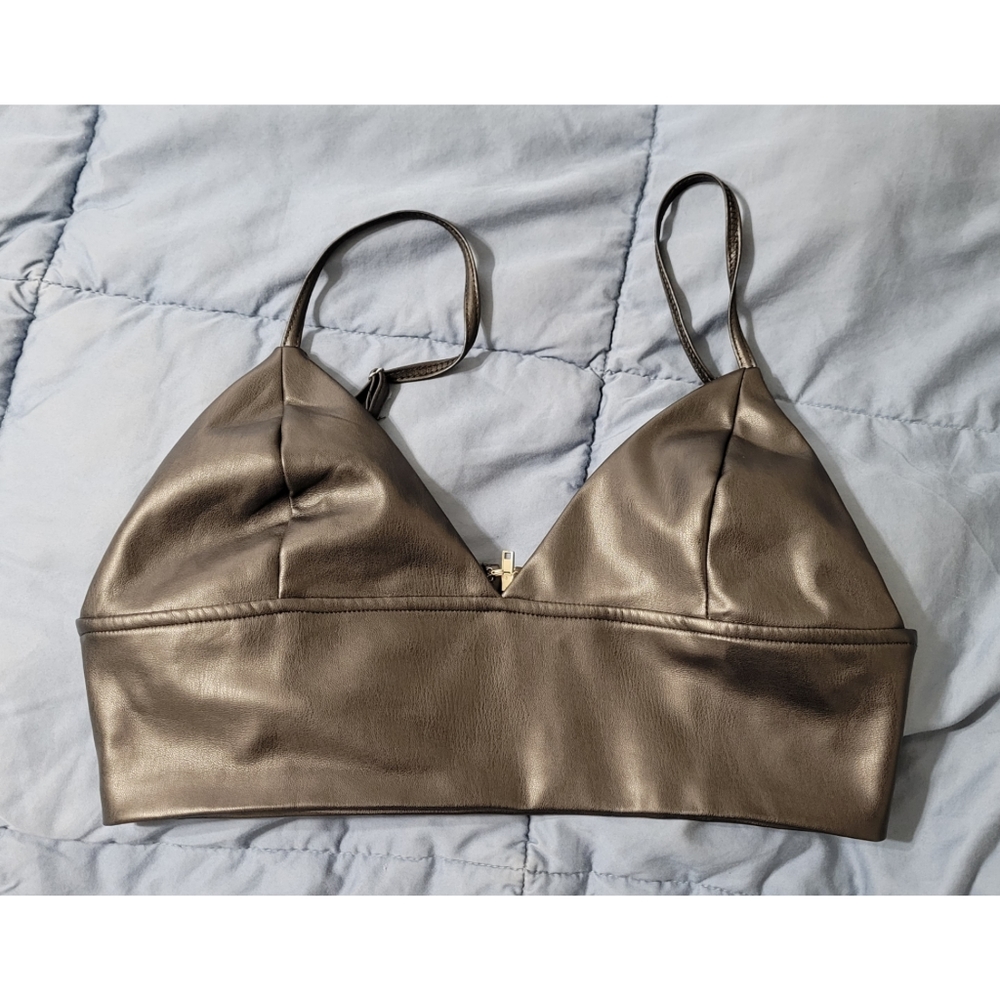 NWOT Faux Leather Bralette